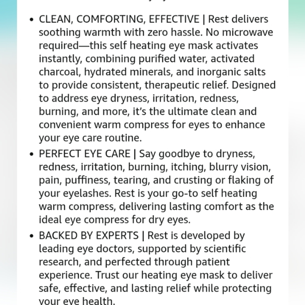 Cornea Care REST Self-Heating Eye Masks, Pack of 6 NEW - Picture 7 of 16